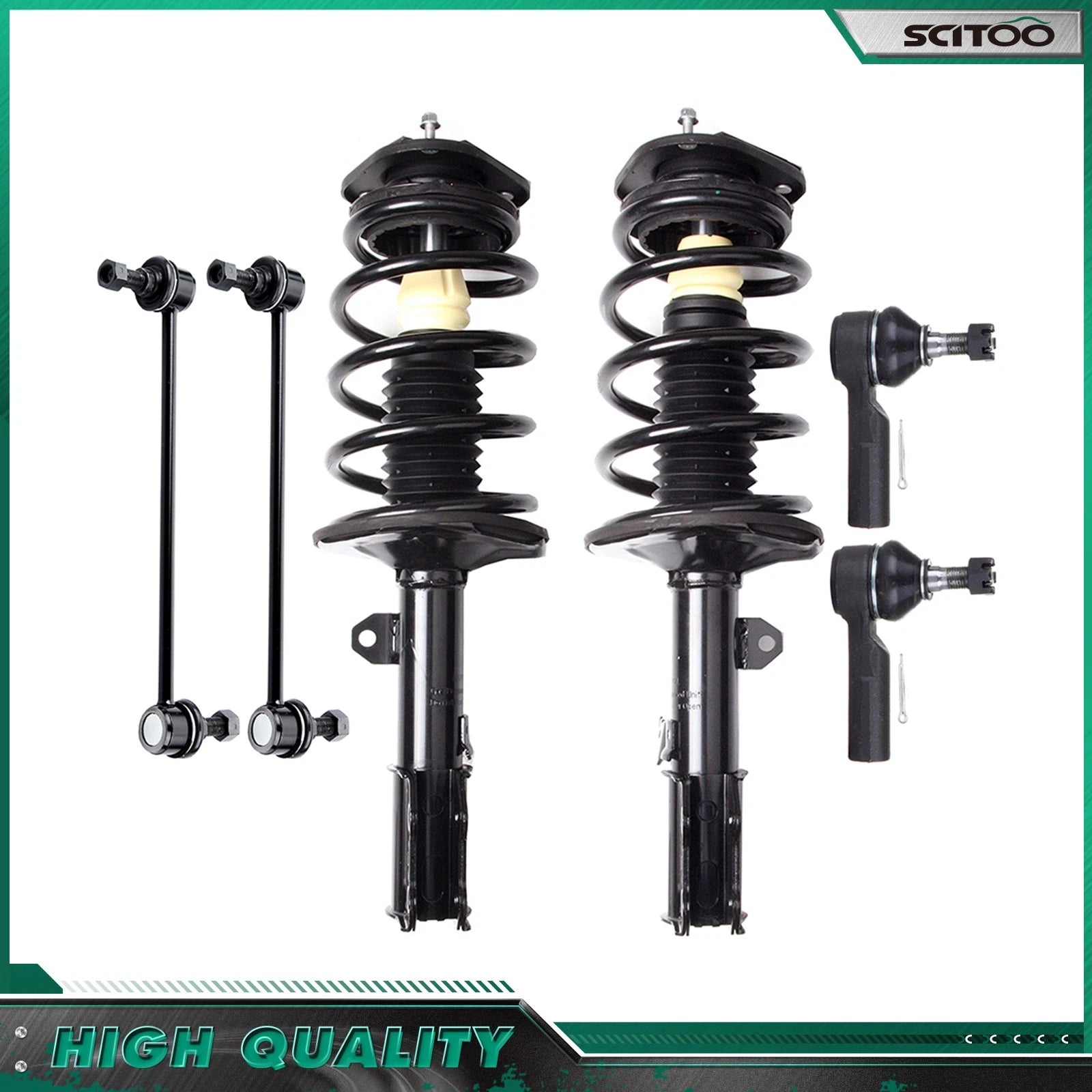 Front Struts, Sway Bar Links & Outer Tie Rod Kit for Toyota Matrix Vibe (2003–2008)