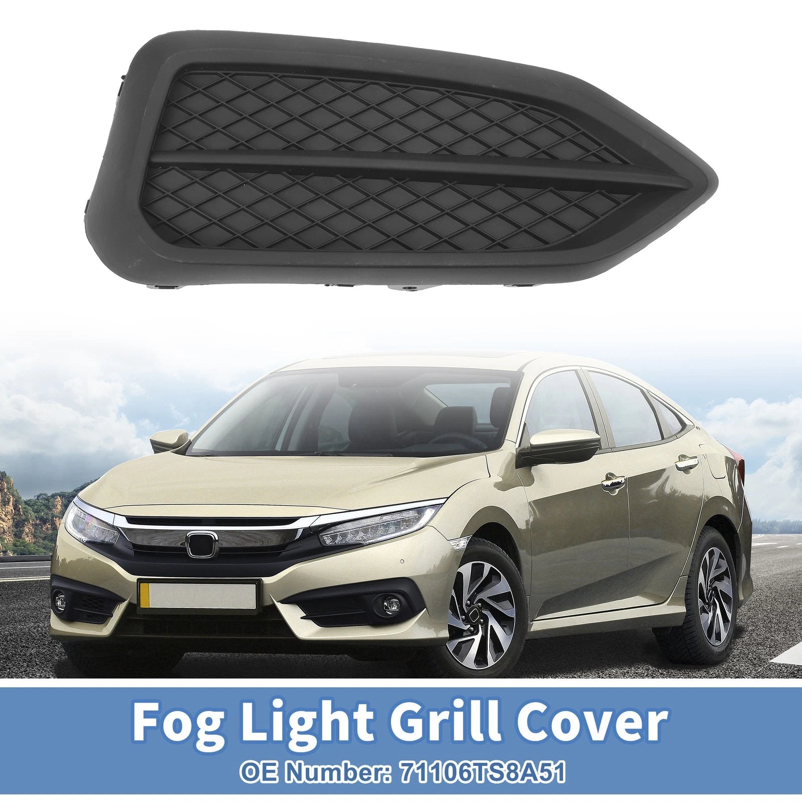 1 Pc Fog Light Grill for Honda Civic (2014–2015) No. 71106TS8A51