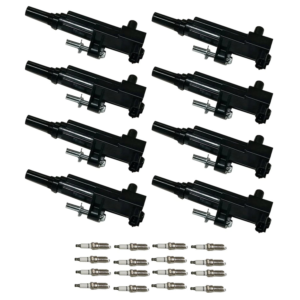 Set of 8 Ignition Coils & 16 Spark Plugs for Chrysler Dodge Jeep (2008–2012)
