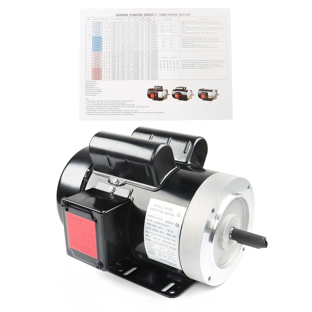 2HP Electric Motor for General Purpose Applications (3450 RPM)