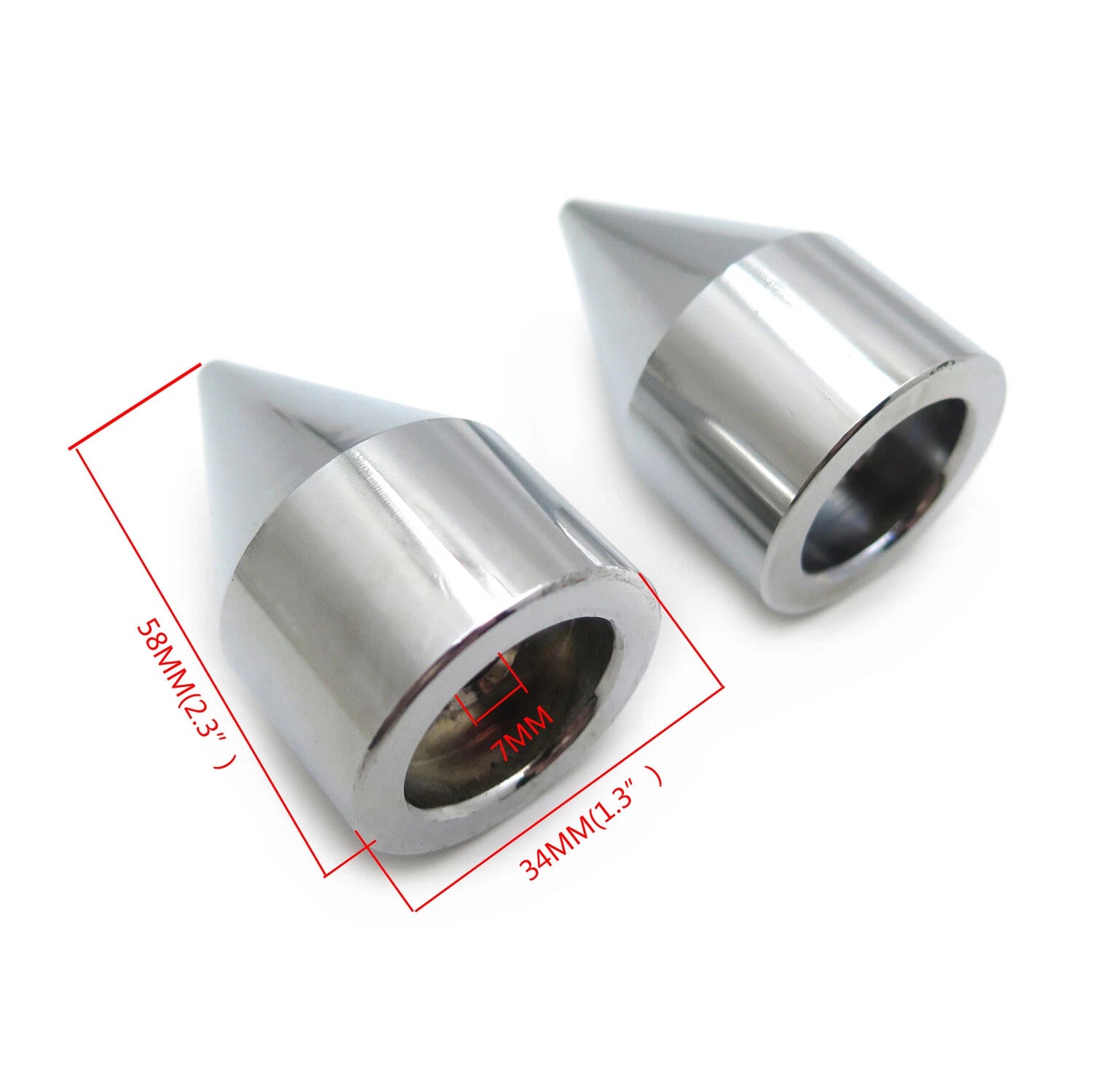 Set of 2 Chrome Cone Left Right Handle Bar Ends for Honda CBR (1993–2007)