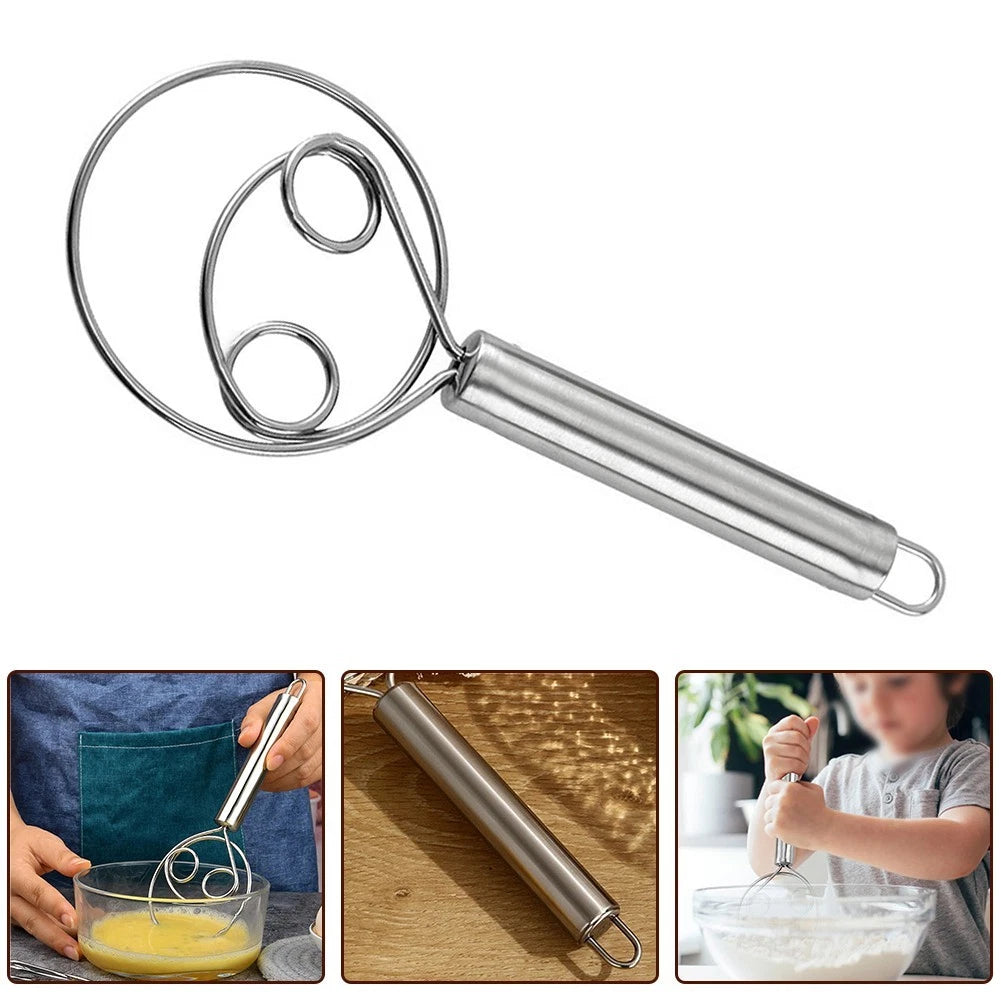 Stainless Steel Dutch Dough Whisk for Bread and Cake Mixing