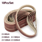 Set of 10 Sanding Belts 13x457mm 40 80 120 180 320 Grit