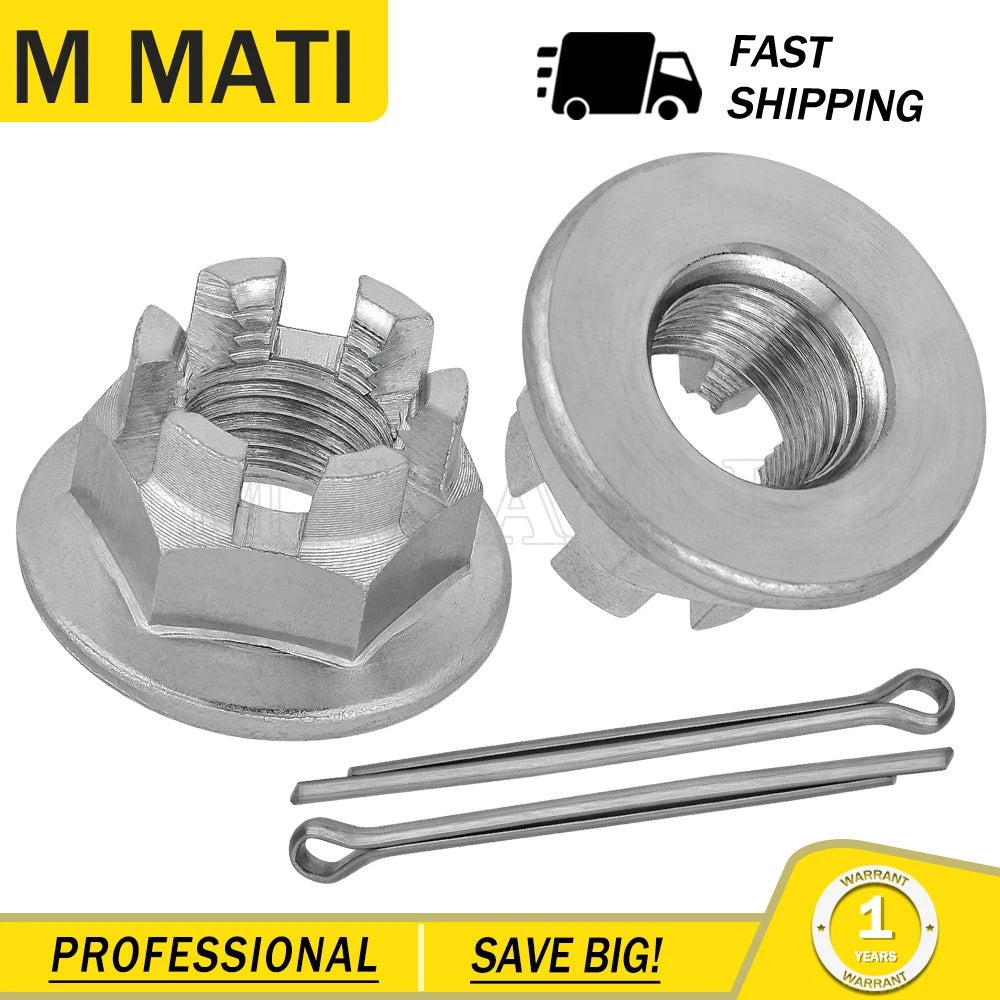 2X Castle Nut for Honda FourTrax 300 TRX300FW (1988–2000) Front Wheel Axle Nut