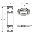 Deep Groove Ball Bearing P6 65x90x13mm for Scooter Skateboard (1 Pc)