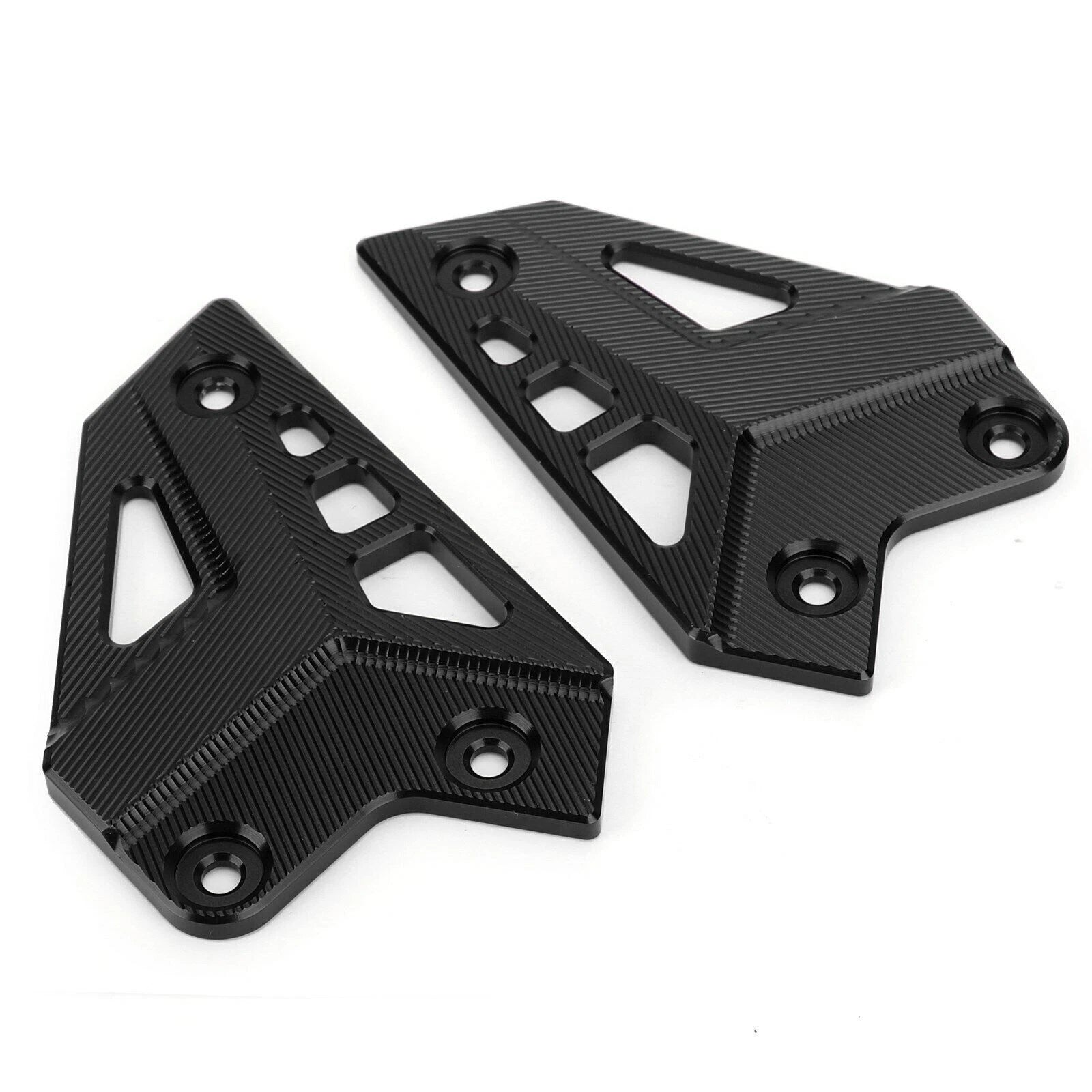 Set of 2 Black Hanger Heel Plate Boot Guards for Kawasaki Z900 (2017)