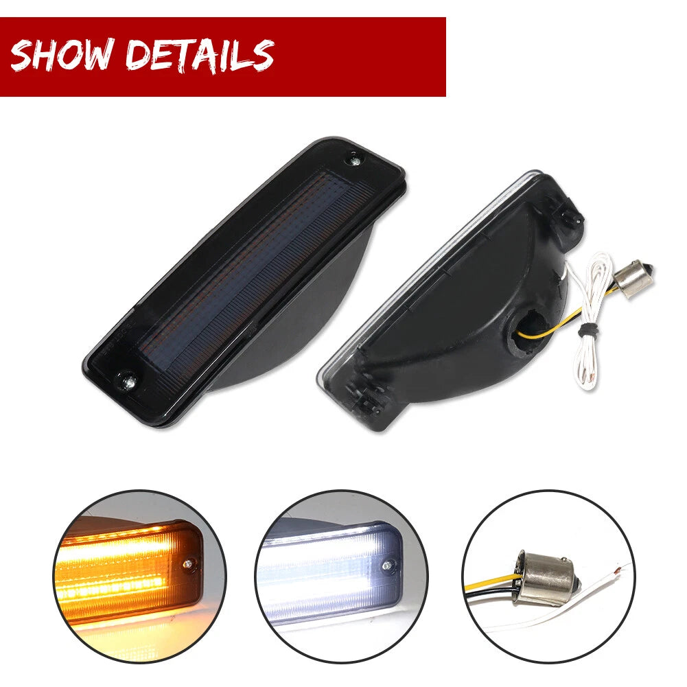 2X Smoke Switchback LED Front Bumper Lights for Toyota T100 (1993–1998)