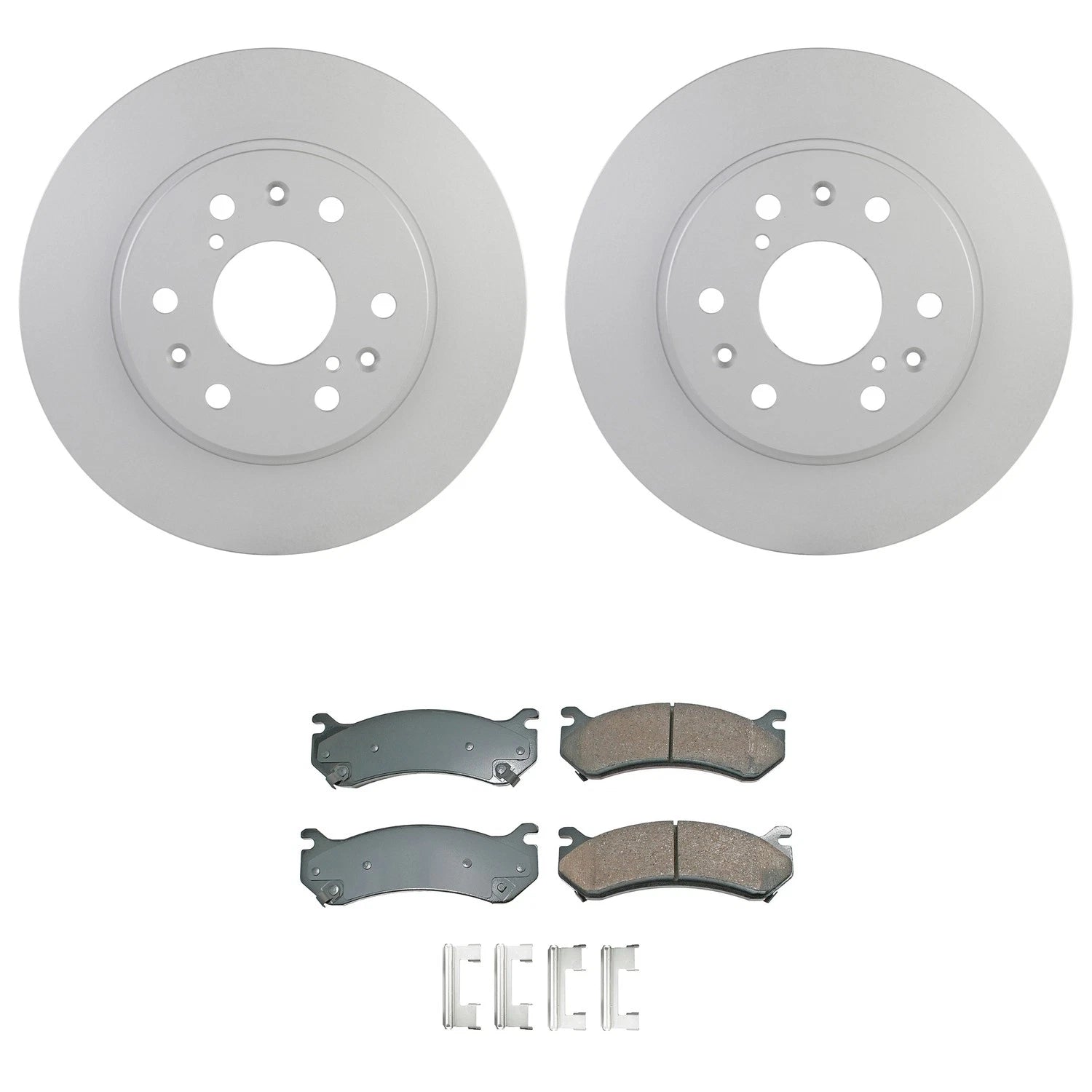 Set of 2 Bosch QuietCast Front Rotors & Akebono ProACT Pads for Sierra 1500