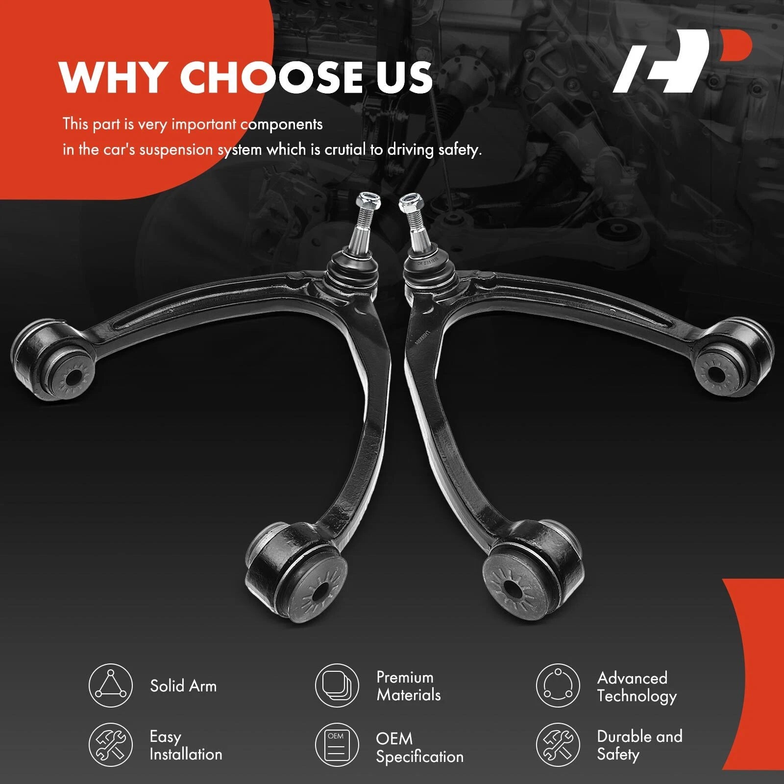 2X Front Upper Control Arms with Ball Joint for Chevy Silverado 1500
