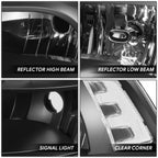 Projector Headlights for Dodge Ram 1500 2500 3500 (2009–2012) Black/Clear