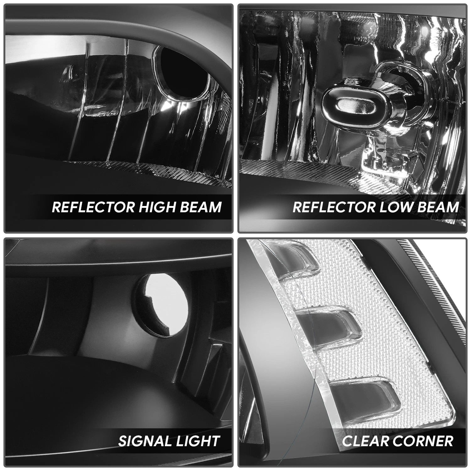 Projector Headlights for Dodge Ram 1500 2500 3500 (2009–2012) Black/Clear