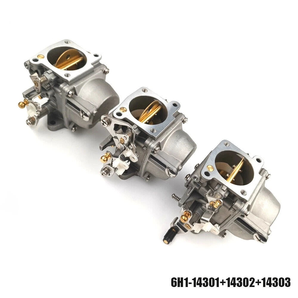 3pcs Carburetor for Yamaha 75 80 90 HP (6H1-14301 14302 14303)