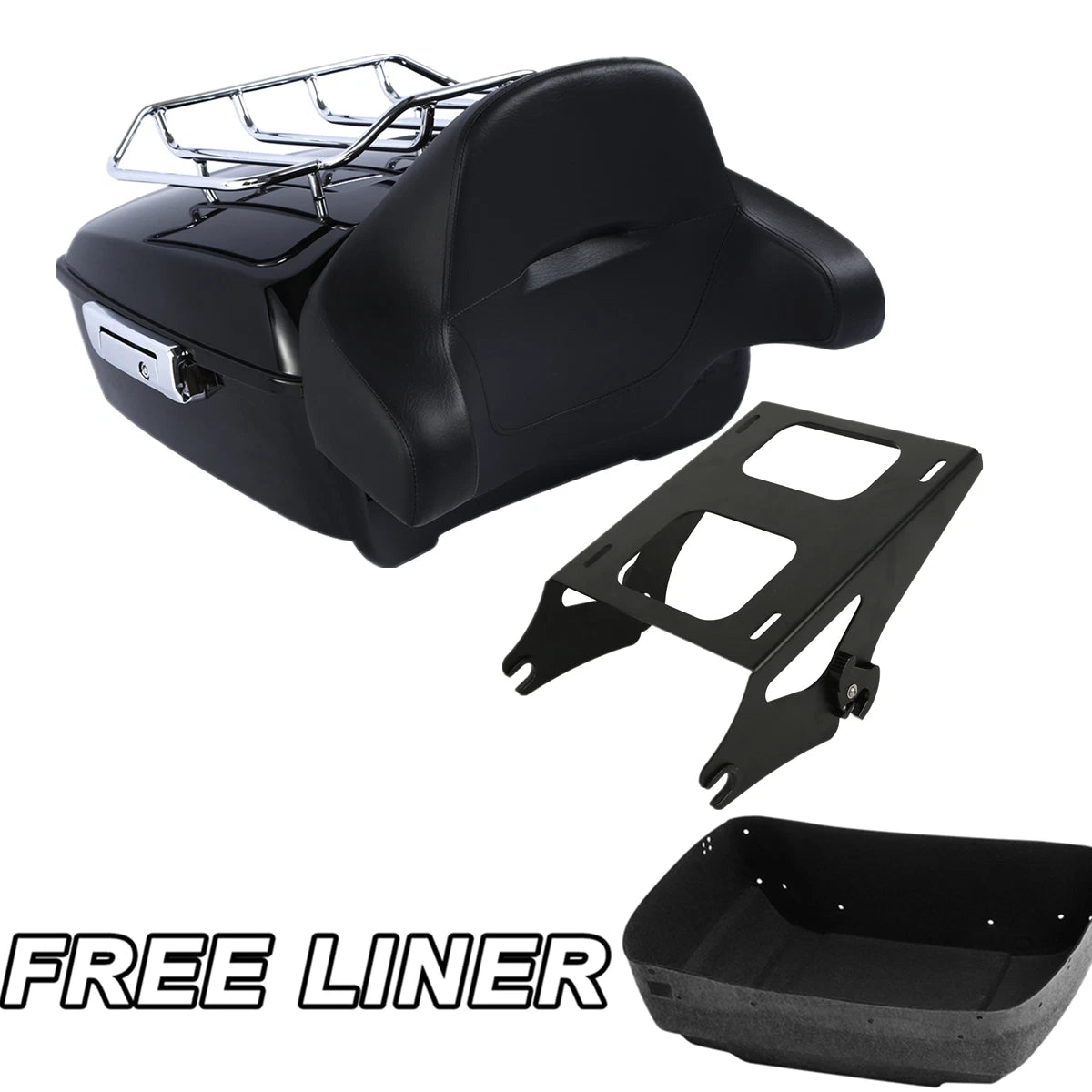 King Trunk Backrest & Mount Rack for Harley Touring Electra Glide (2014–2026)
