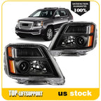 2X Black Headlight Assembly with Projector for GMC Terrain (2010–2015)