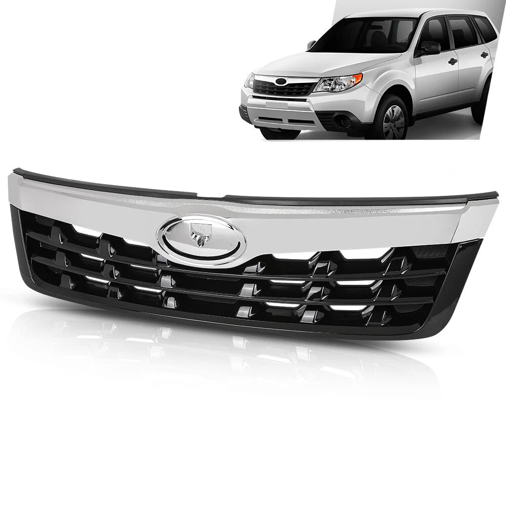 Front Bumper Upper Grille for Subaru Forester (2011–2013) Black & Chrome