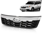 Front Bumper Upper Grille for Subaru Forester (2011–2013) Black & Chrome
