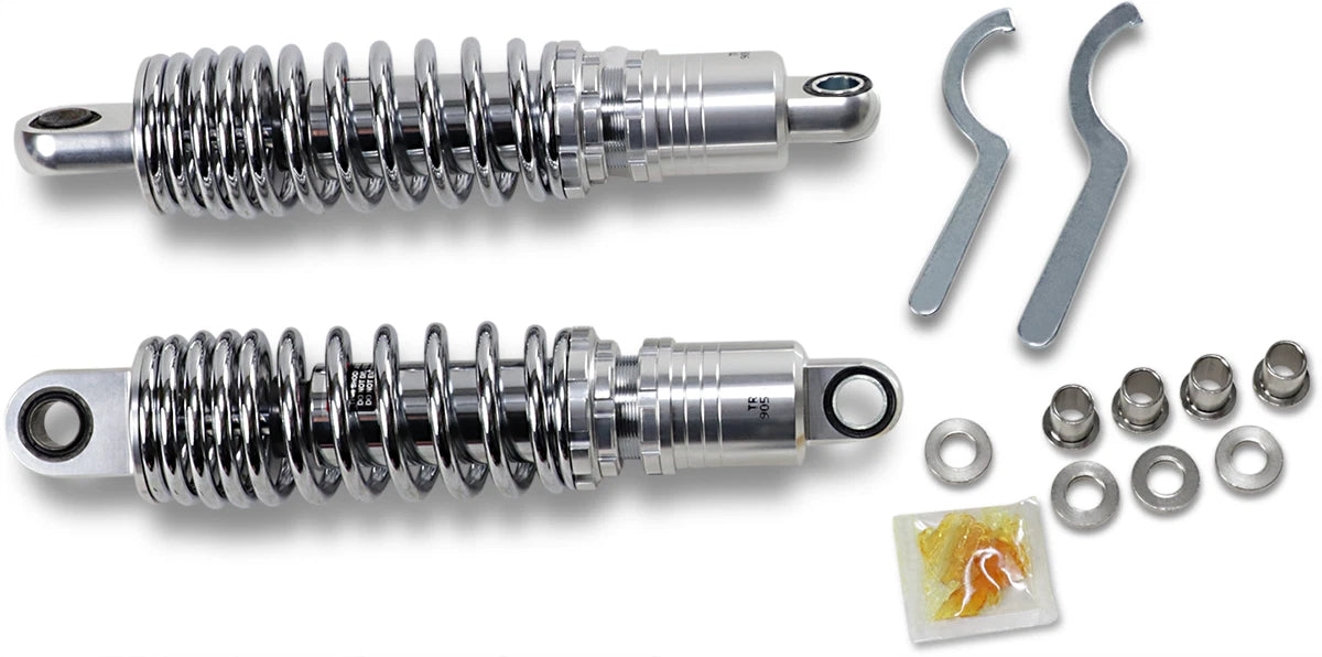 Premium Ride-Height Adjustable Chrome Shocks for Drag Specialties