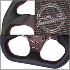 320mm Flat Dish Steering Wheel for NRG 3-Spoke (Flat Bottom, Red Stripe)