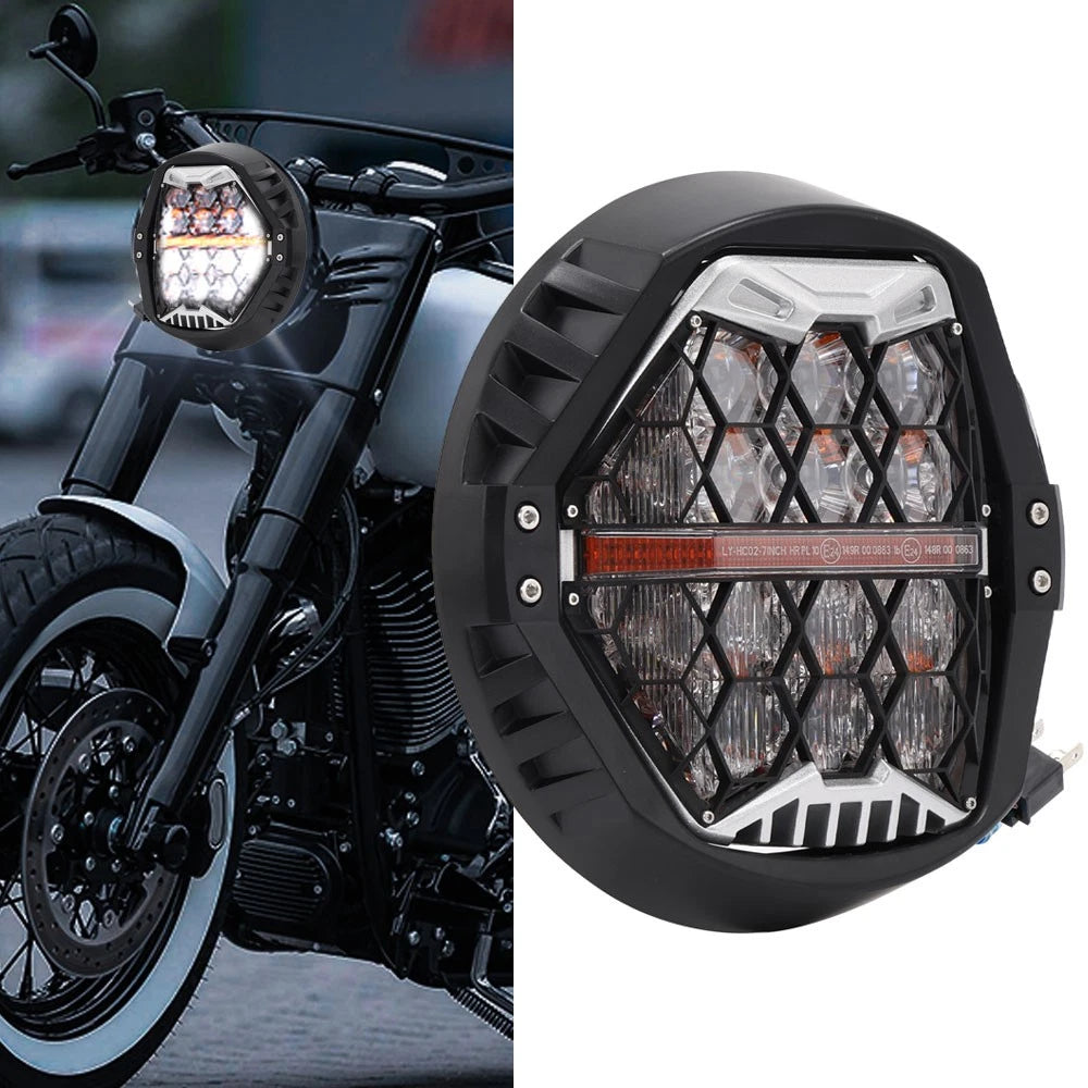 120W 7" LED Headlight with DRL Hi/Lo Beam for Harley Street Glide (2014–2024)
