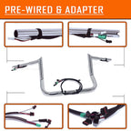 12" Miter Cut Prewired Handlebar for Harley Street Glide/Electra Glide (2014–2015)