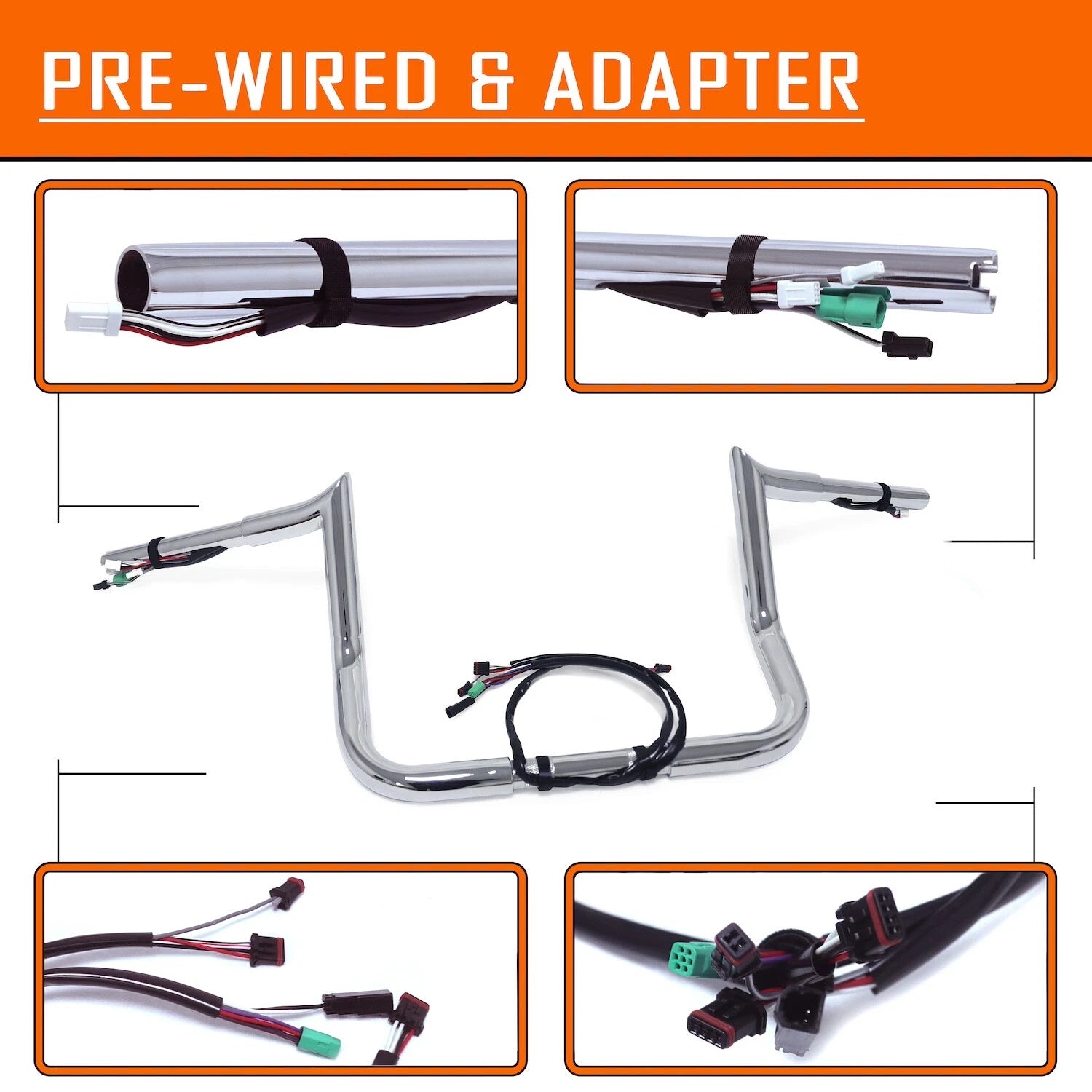 12" Miter Cut Prewired Handlebar for Harley Street Glide/Electra Glide (2014–2015)