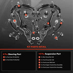 Set of 14 Front Control Arms with Ball Joints for Honda Accord