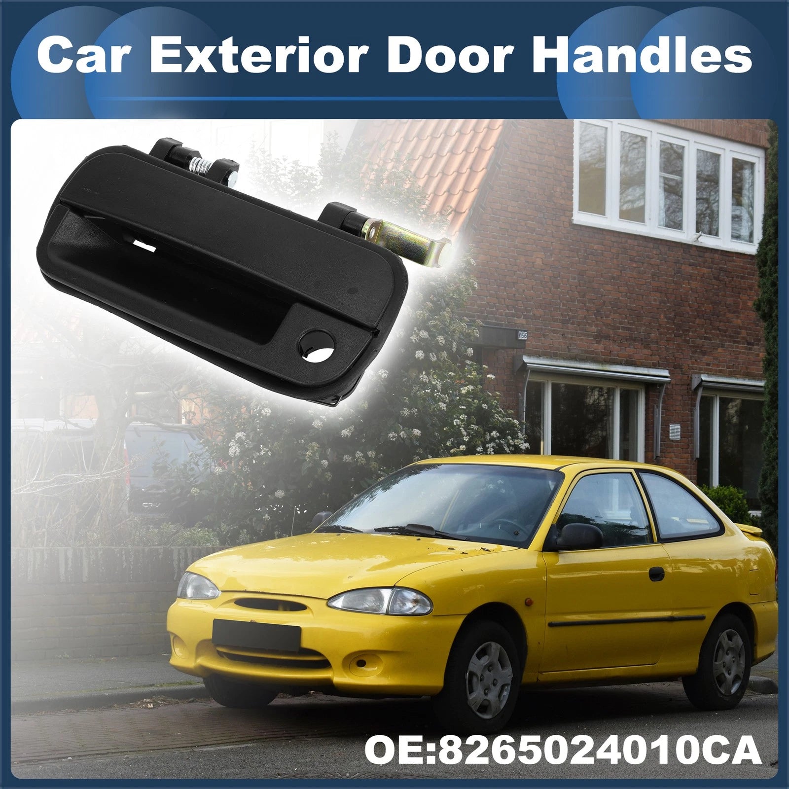 Front Left Door Handle for Hyundai Excel (1990–1994) Black