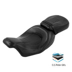 Black Gel Driver Passenger Seat for Harley Touring Street Road Glide (2009–2023)