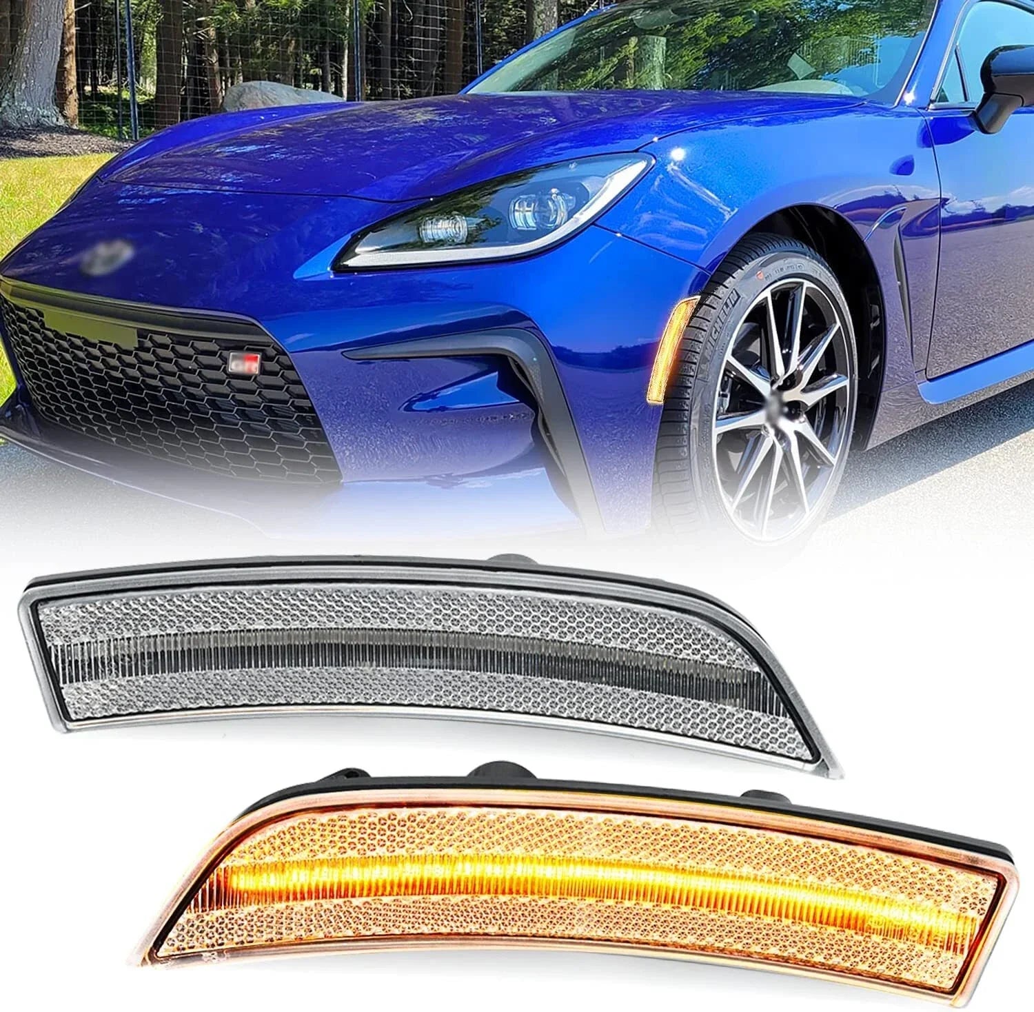 LED Side Marker Light Clear Lens for Toyota GR86 Subaru BRZ (2022–2024)