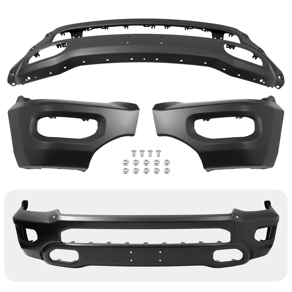 Front Bumper Face Bar for Ram 1500 (2019–2024) Black Steel Powder Coated