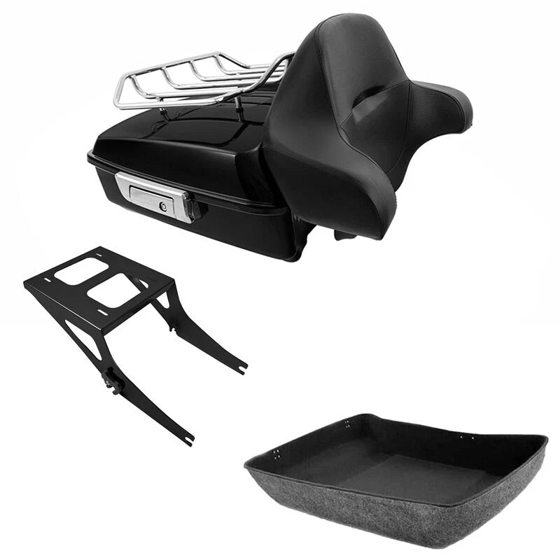 Chopped Trunk Luggage Backrest Mount Rack for Harley Fatboy (2008–2017)