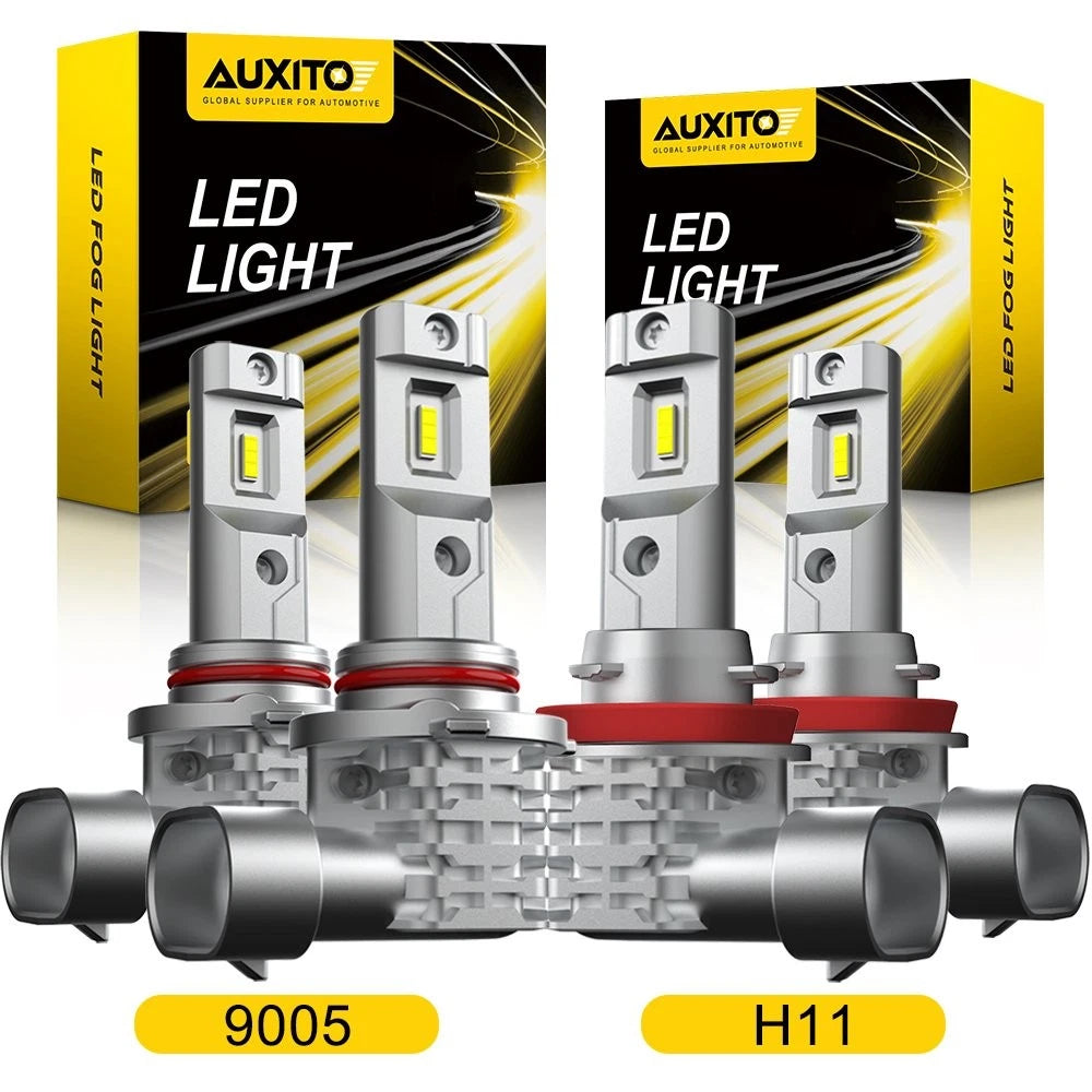 Set of 3 LED Headlight Bulbs 9005 + 9006 + H11 for Hi/Low Beam 6500K 100W