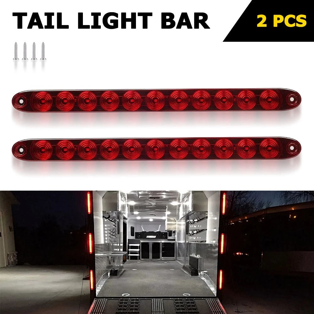 Pair 15" LED Trailer Truck Light Bar Stop Turn Tail Brake Lamp Strip
