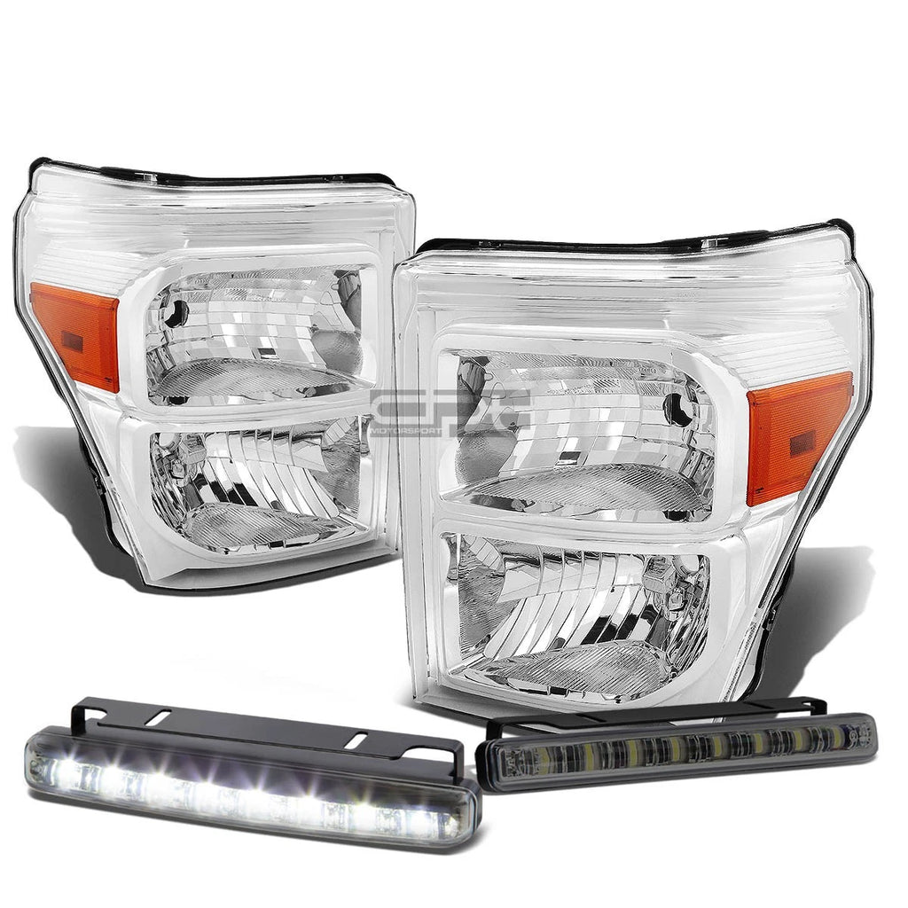 Chrome Housing Head, Bumper, Corner, Smoked LED Fog Light Kit for Ford Super Duty (2011–2016)