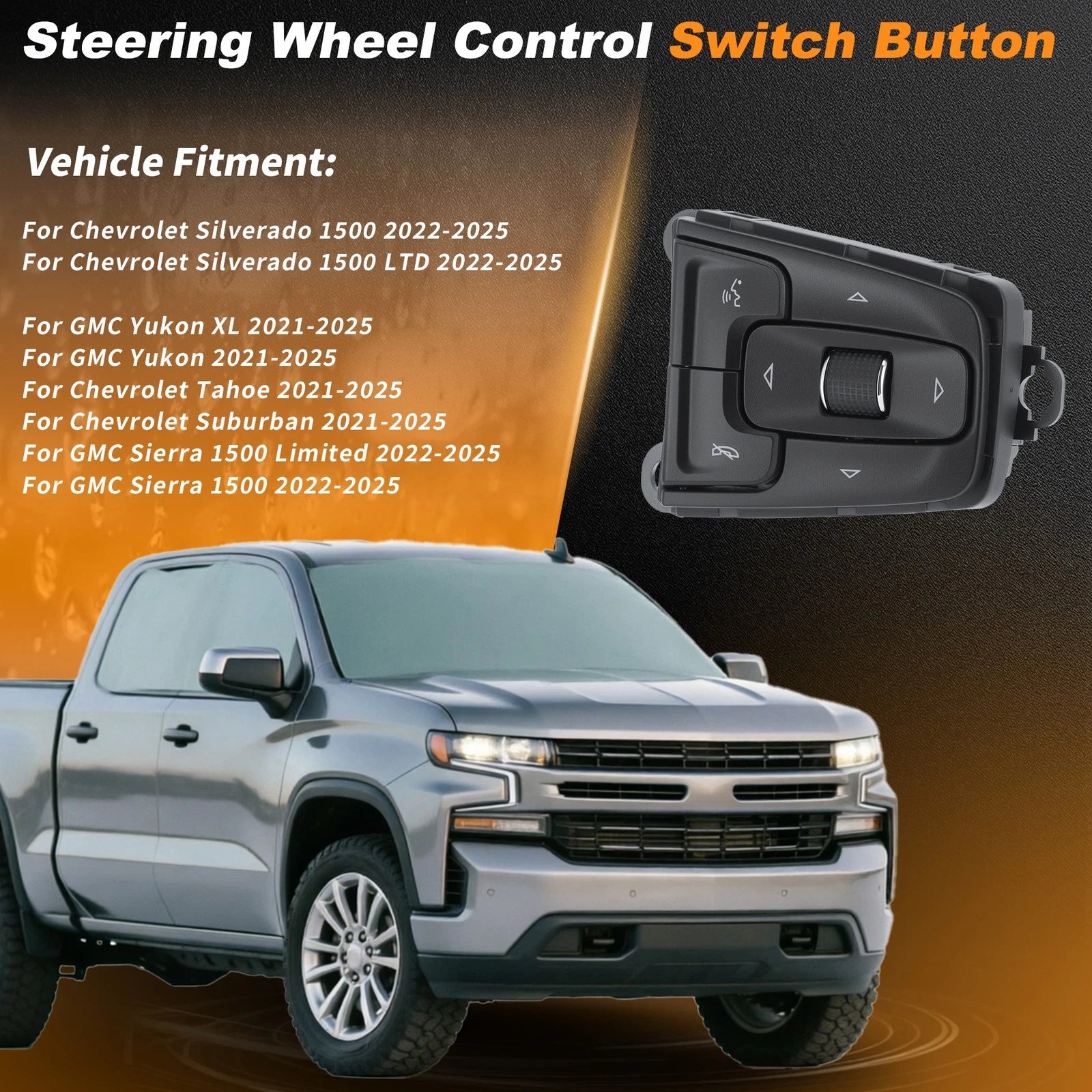 Steering Wheel Button Control for Chevy Silverado 1500, GMC Sierra (2022–2025)