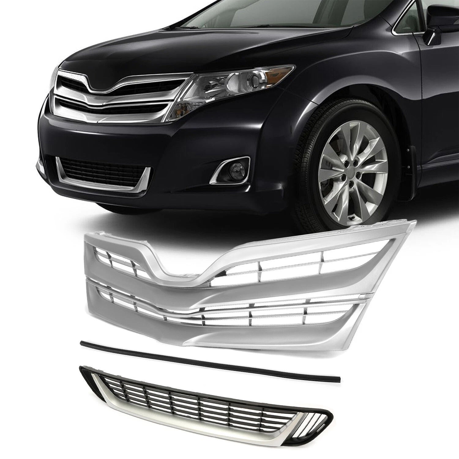 Upper & Lower Grille Set for Toyota Venza (2013–2016)