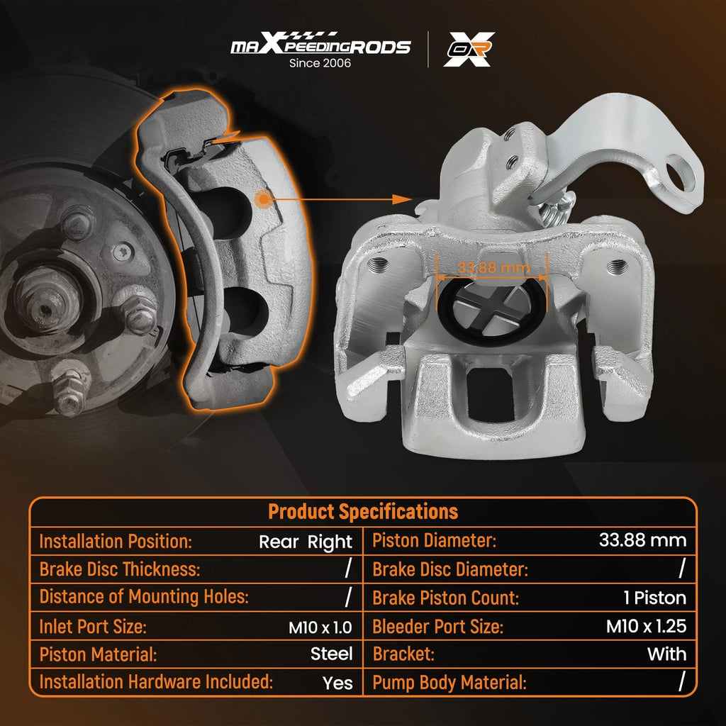 Rear Right Side Disc Brake Caliper for Acura CSX ILX (2006–2018)