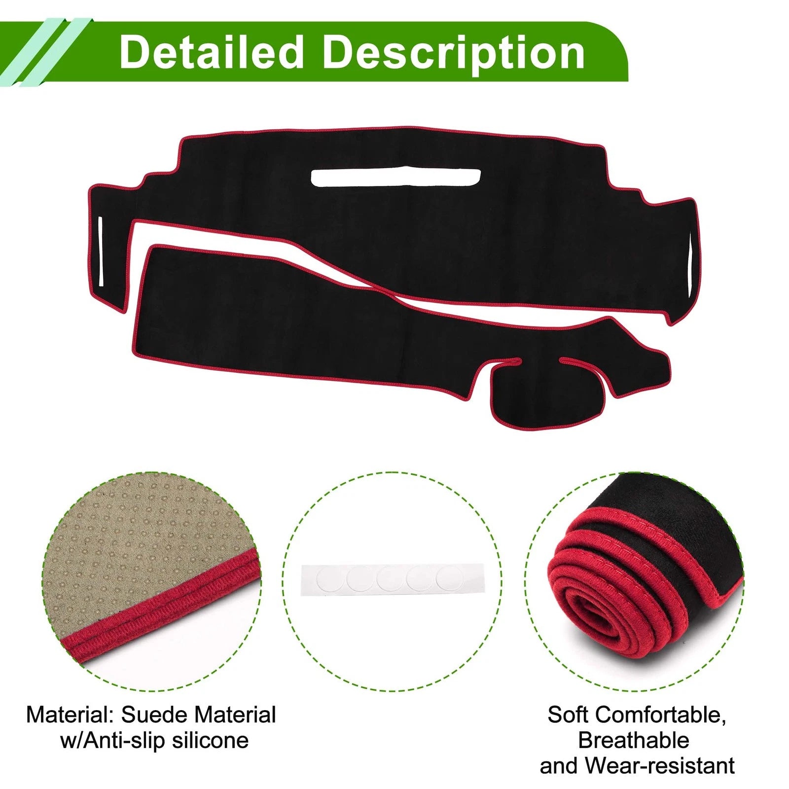 Dashboard Dash Cover Mat for Nissan Serena C27 (2016–2022) Black Red