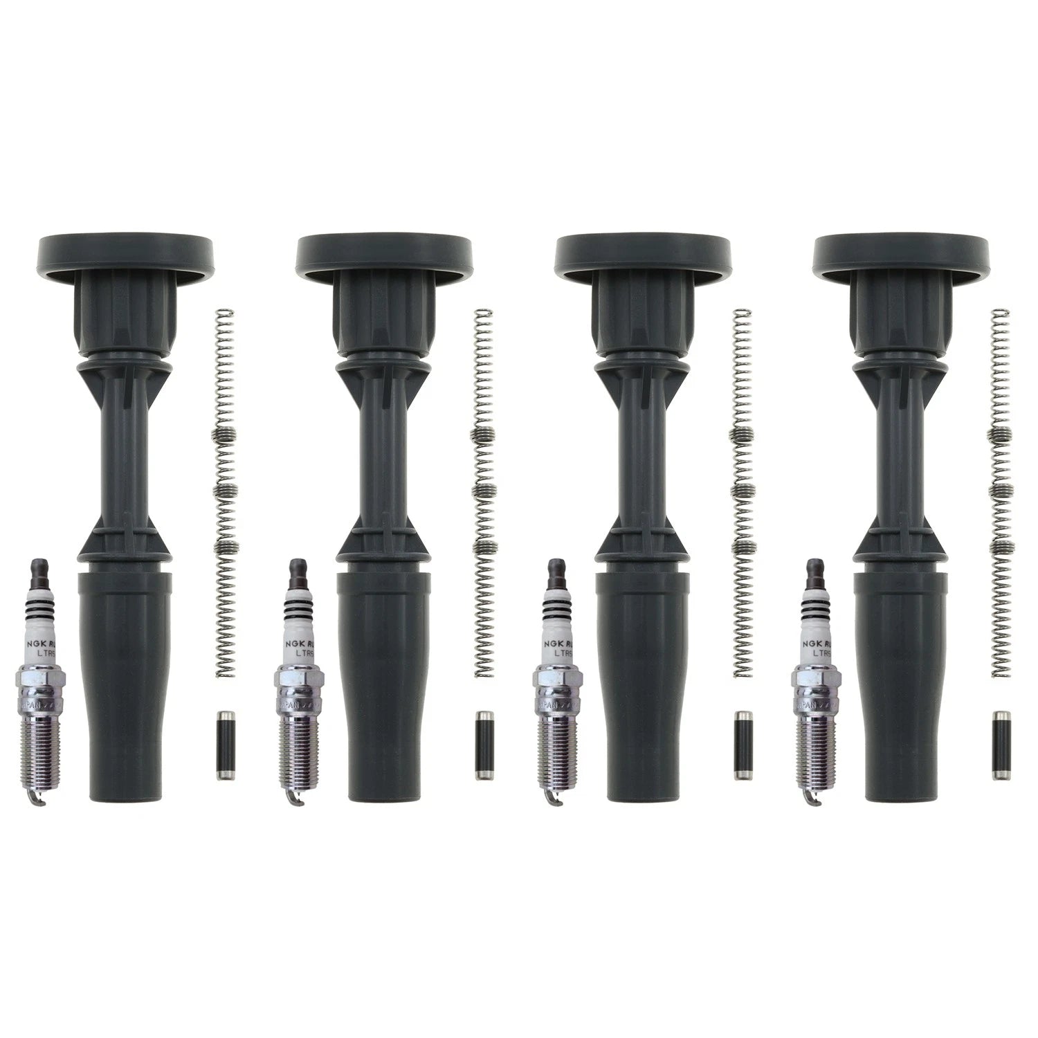 Set of 4 NGK Ruthenium HX Spark Plugs & Coil Boots for ATS Canyon Colorado