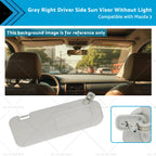 1x Gray Right Driver Side Sun Visor for Mazda 3 (2010–2013) BBM369-270C-75