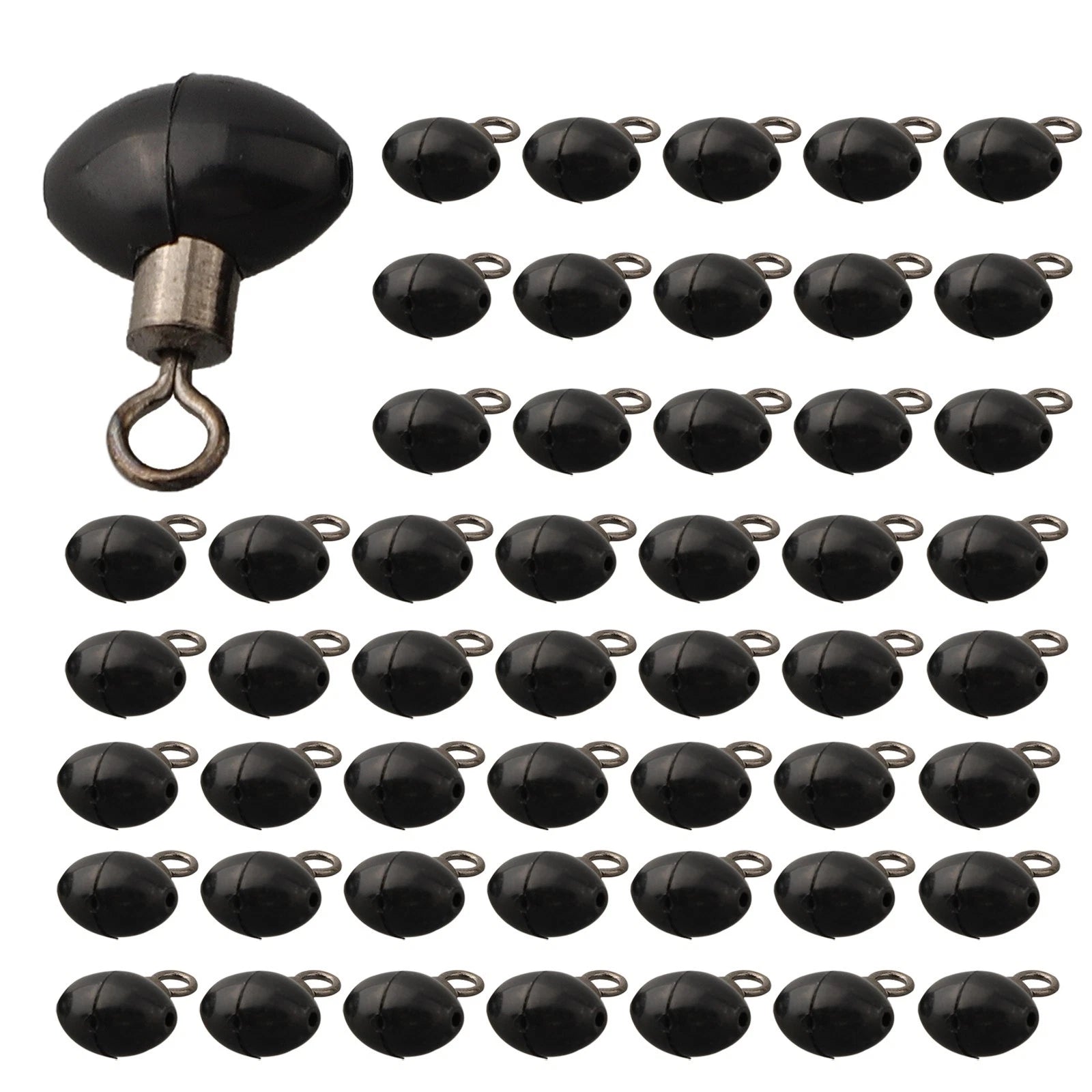 Set of 50 Zip Pulley Beads for Fishing Line Slider Tackle (8x5mm)
