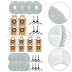 Set of 4 Mop Cloths, Dust Bags, Side Brushes for JONR P20 Pro