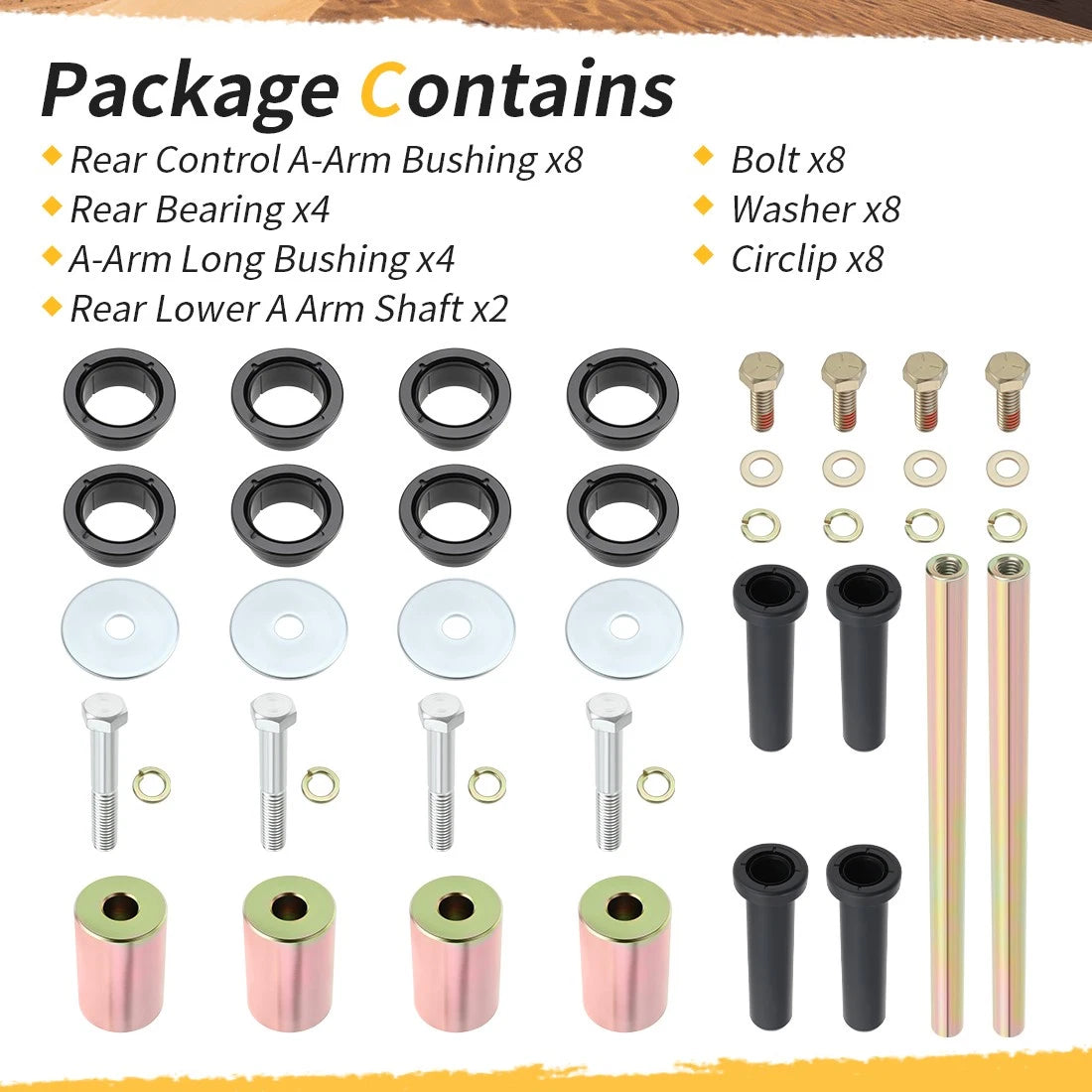 Rear Lower A Arm Kit & Bolt for Polaris Sportsman 400 450 500 600 700 (2000–2014) 5434550