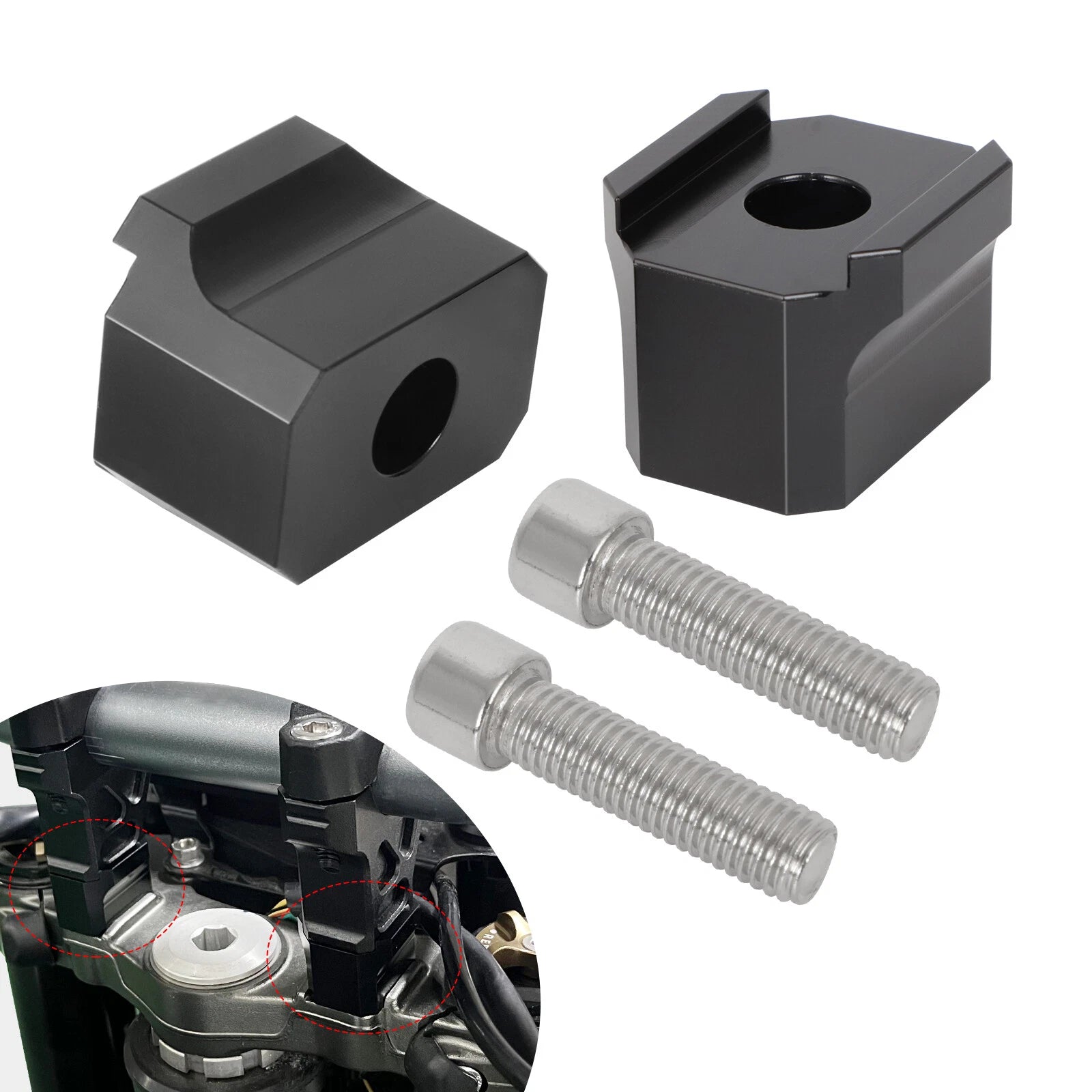 20mm Bar Risers for Surron Ultra Bee (2023) - Aluminum Handlebar Riser Kit