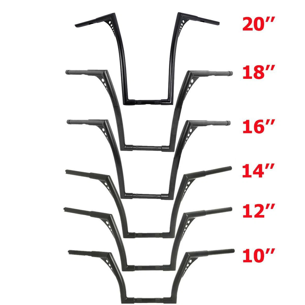 1.25" Rise 10'' 12'' 14'' 16'' 18'' Handlebar for Harley Sportster XL Softail