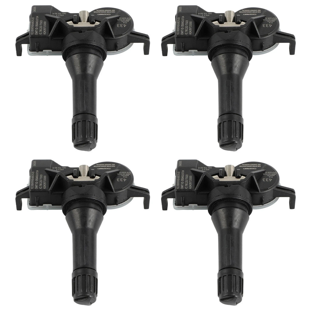 Set of 4 TPMS Tire Pressure Sensors for Dodge Jeep (68193586AC, 68105280AD) 433MHz