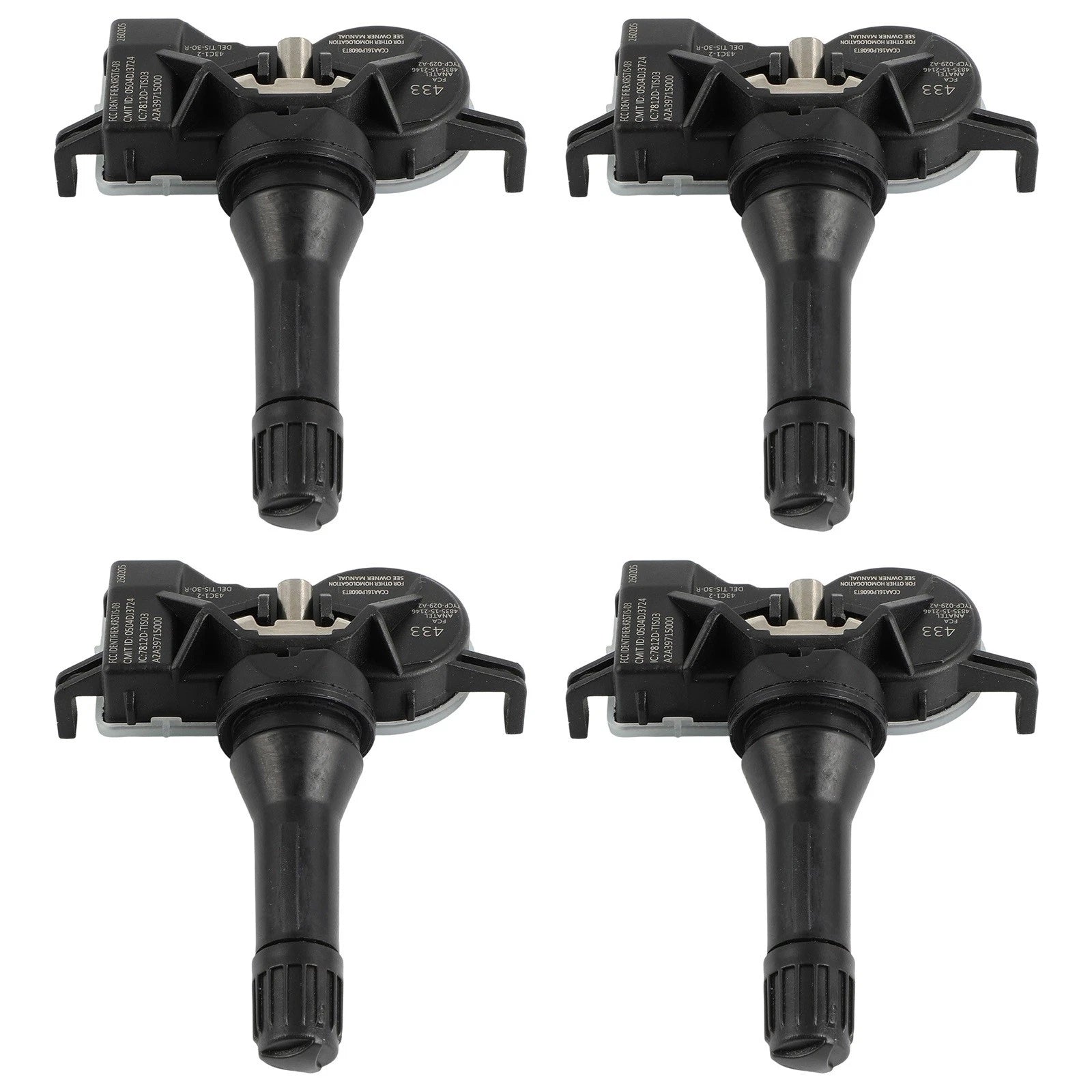 Set of 4 TPMS Tire Pressure Sensors for Dodge Jeep (68193586AC, 68105280AD) 433MHz