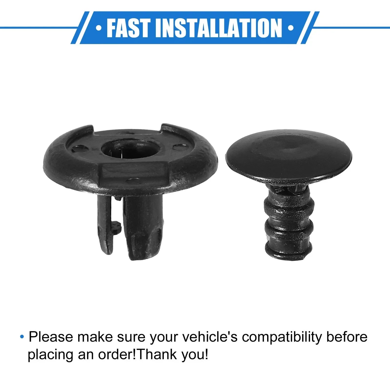 30 x Fender Liner Clips for Honda - Plastic Black Automotive Fasteners