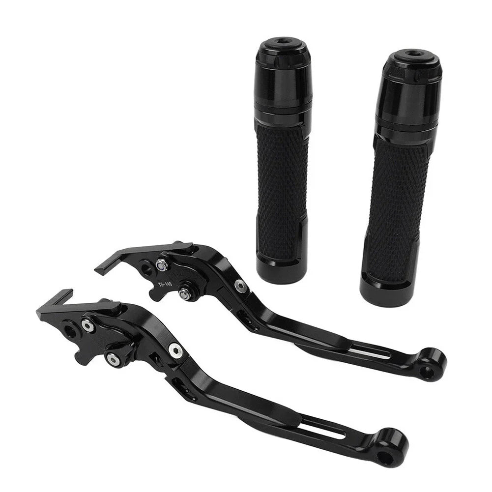 Black Extendable Brake Clutch Levers & Grips for Benelli TRK502/X (2017-2023)