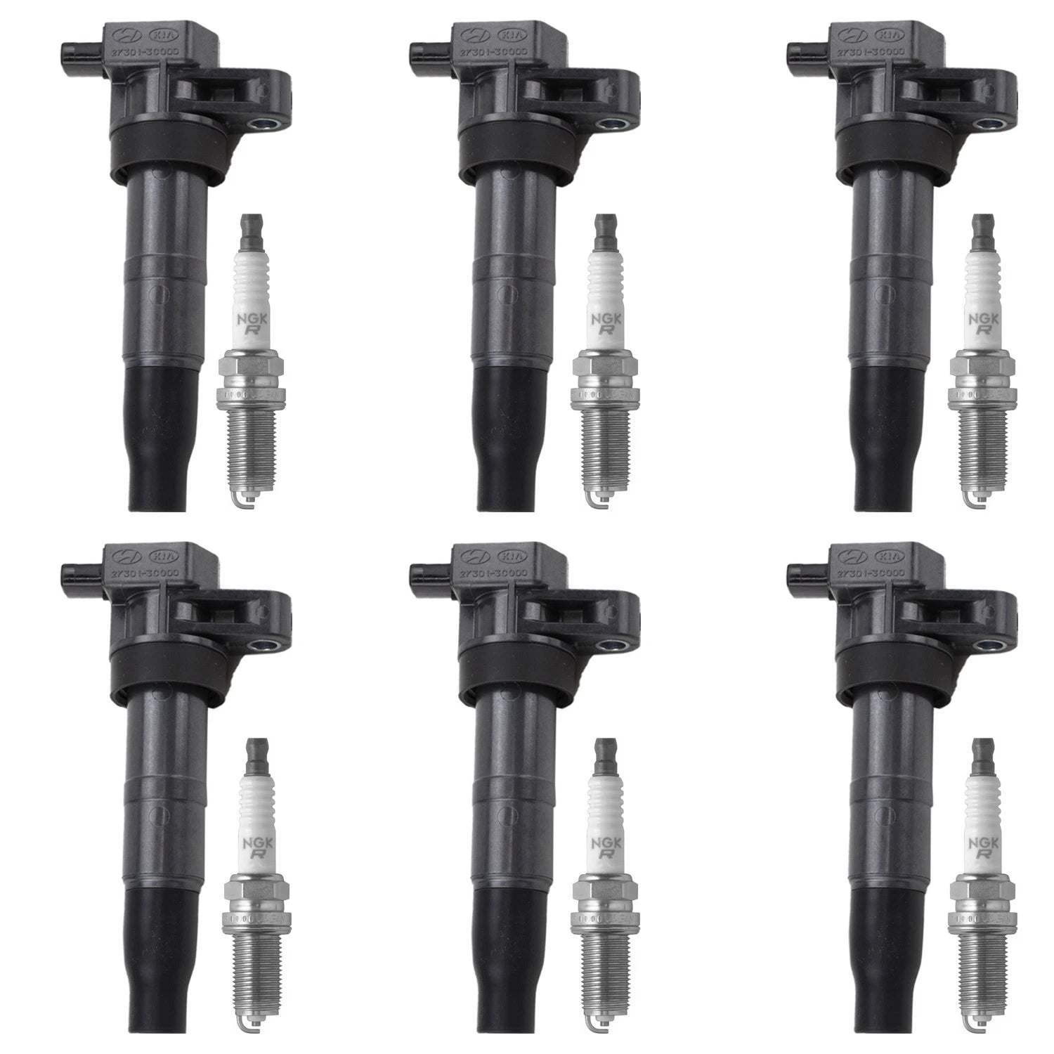 Set of 6 Ignition Coils & NGK Spark Plugs for Borrego Genesis 3.8 V6